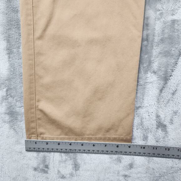 LL Bean Pants Womens 14 PETITE Tan Khaki Classic Fit High Rise Straight Leg - Picture 12 of 13